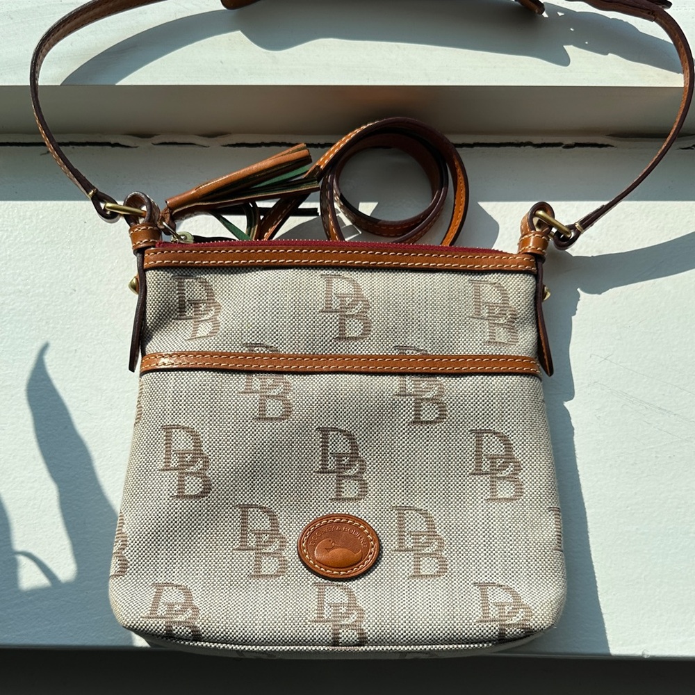 Dooney & Bourke Beige and Brown Crossbody Bag